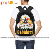 Gnomes Pittsburgh Steeler Merry Christmas Backpack Large Capacity Sports Bag