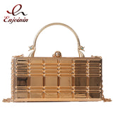 Metal Handle Box Party Clutch Wedding Evening Bag