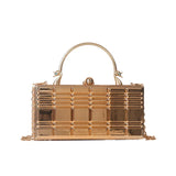 Metal Handle Box Party Clutch Wedding Evening Bag