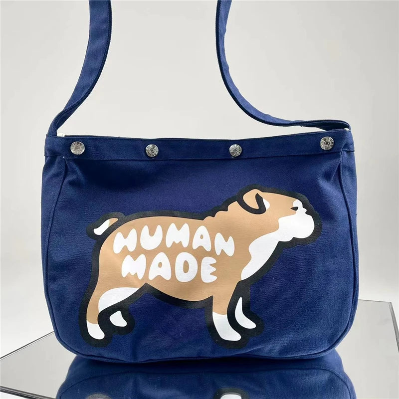 Casual Canvas Messenger Bag Men Women Shoulder Portable 1:1 Human Puppy