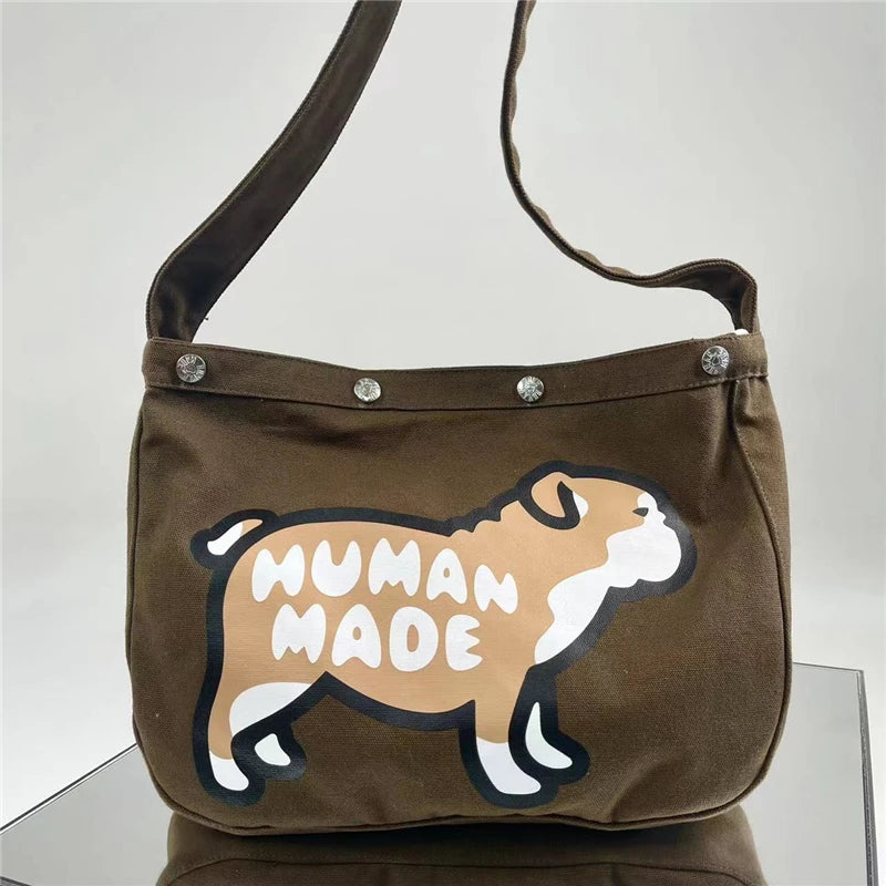Casual Canvas Messenger Bag Men Women Shoulder Portable 1:1 Human Puppy