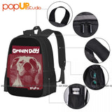 Green Slappy Punk Rock Band Backpack Vintage Style Eco Friendly Large Capacity