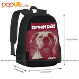 Green Slappy Punk Rock Band Backpack Vintage Style Eco Friendly Large Capacity