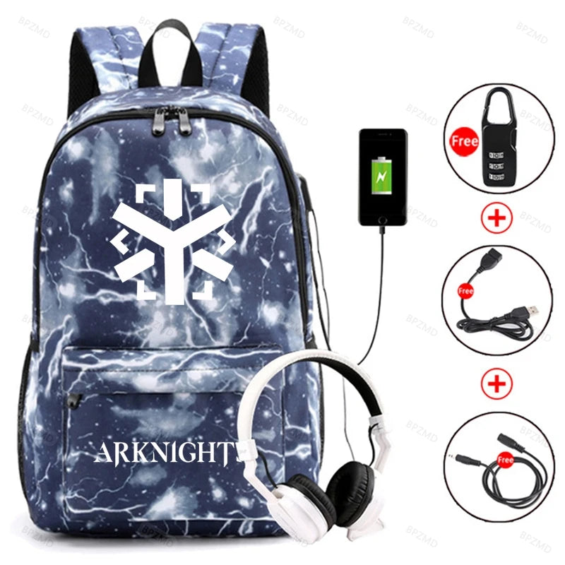 Arknights Anti-Theft Backpack w/ USB Charging Port