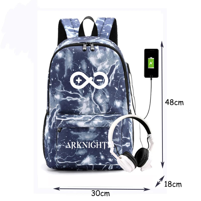 Arknights Anti-Theft Backpack w/ USB Charging Port