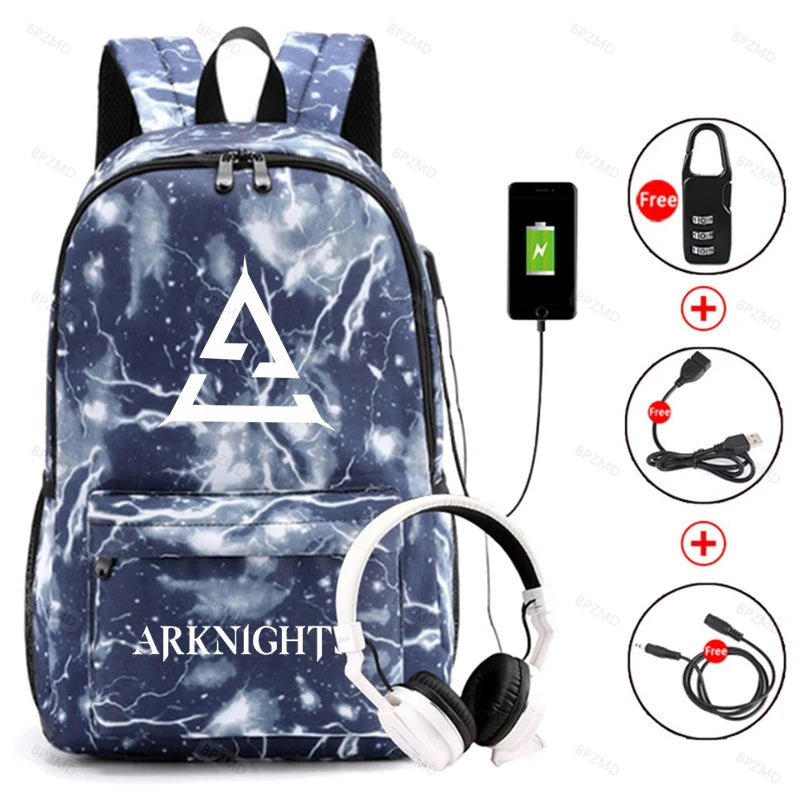 Arknights Anti-Theft Backpack w/ USB Charging Port