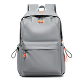 Grey USB School Backpack Lightweight Water Proof 14 Inch Laptop Bag