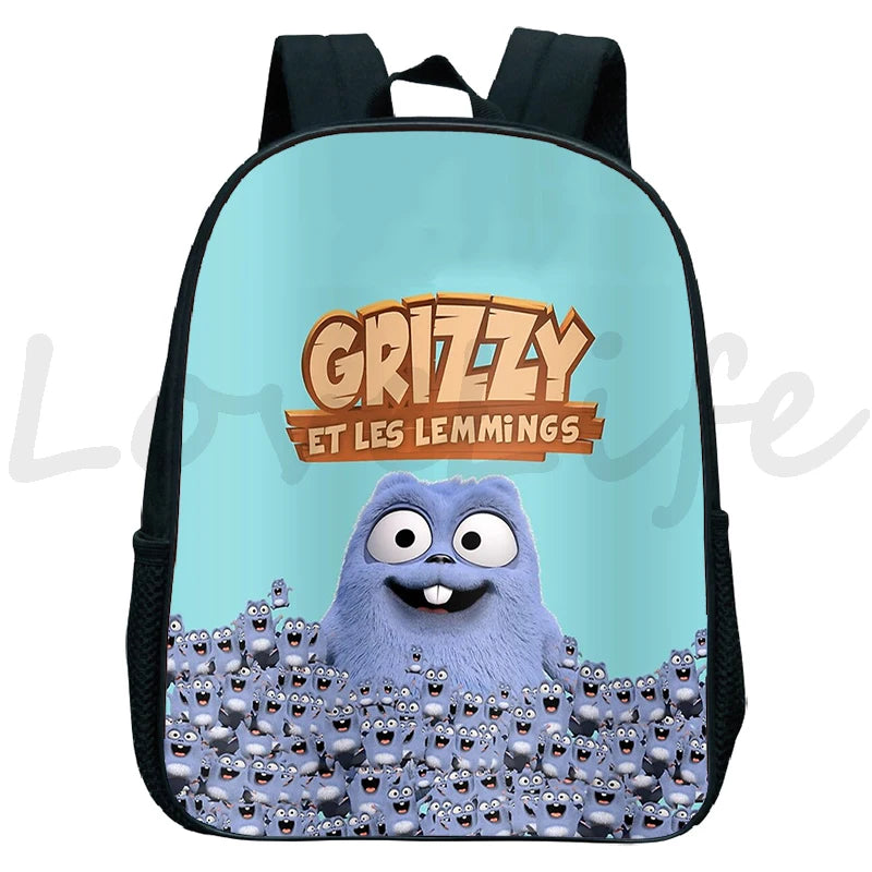 Grizzy And The Lemmings Kindergarten Backpack Girls Boys Bookbag