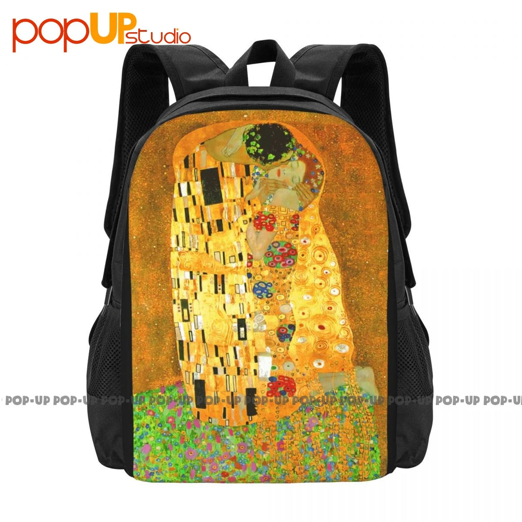 Gustav Klimt Famous Art Paintings Kissing Ideal Backpack Large Capacity