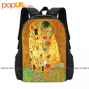 Gustav Klimt Famous Art Paintings Kissing Ideal Backpack Large Capacity