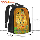 Gustav Klimt Famous Art Paintings Kissing Ideal Backpack Large Capacity