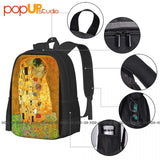 Gustav Klimt Famous Art Paintings Kissing Ideal Backpack Large Capacity
