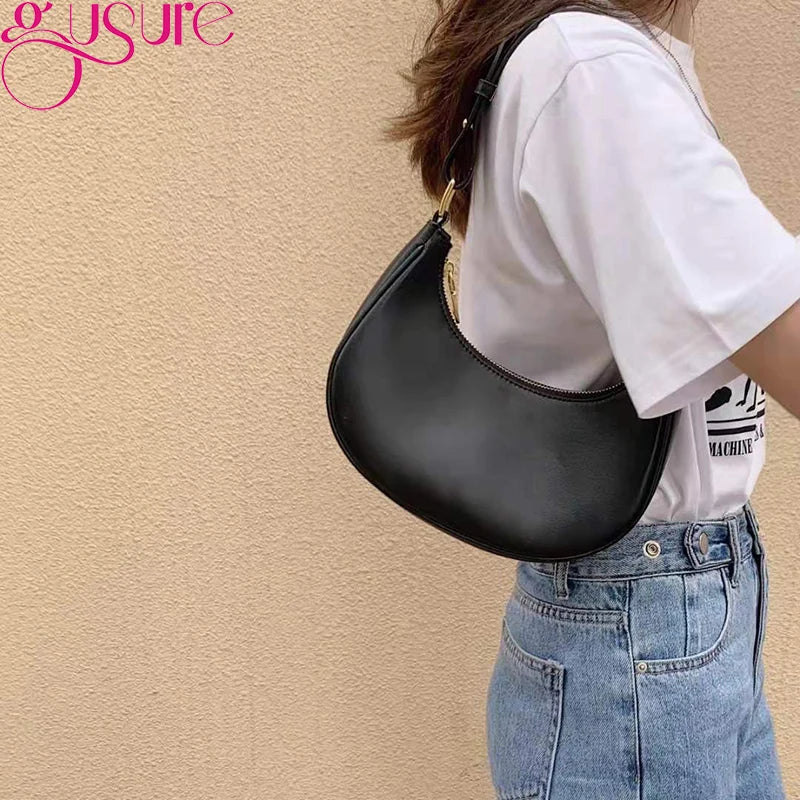 Women's Armpit Shoulder Bag PU Leather Handbag Purse