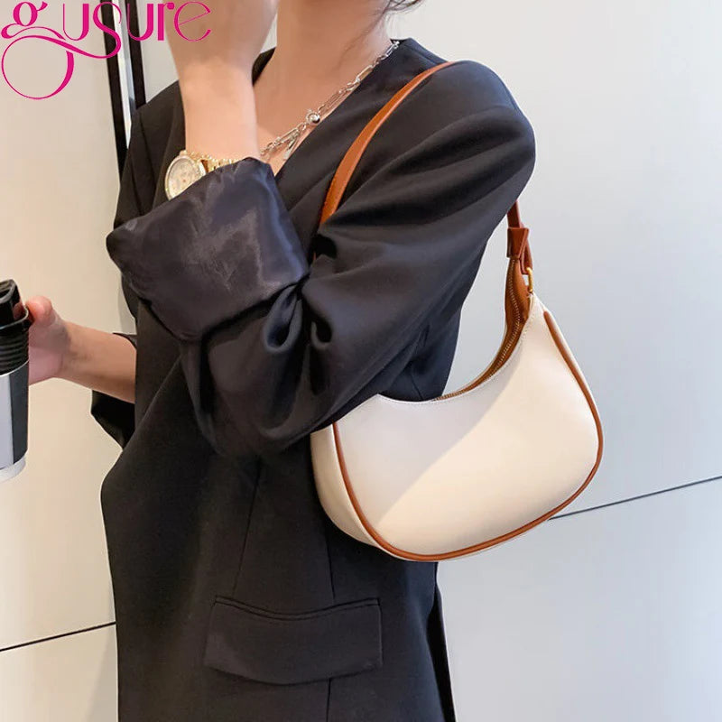 Women's Armpit Shoulder Bag PU Leather Handbag Purse