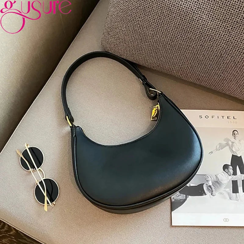 Women's Armpit Shoulder Bag PU Leather Handbag Purse