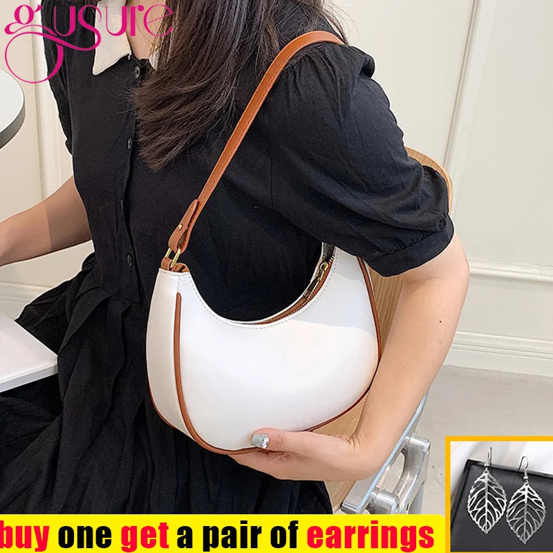 Women's Armpit Shoulder Bag PU Leather Handbag Purse