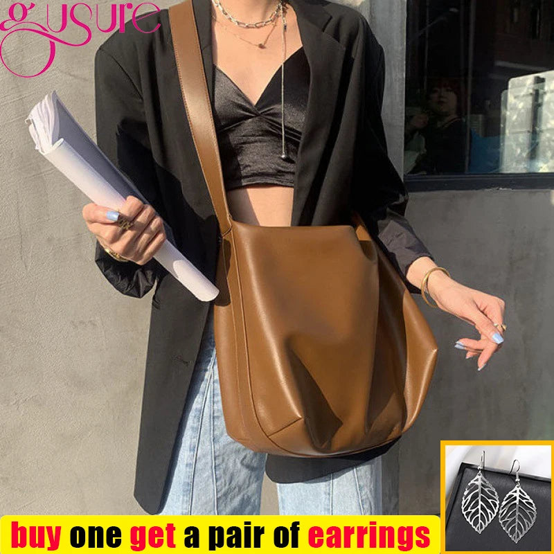 PU Leather Women Shoulder Crossbody Bag Large Capacity Purse Handbag