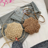 Bohemia Straw Half Bag Crossbody Handbag Small Beach Rattan Woven