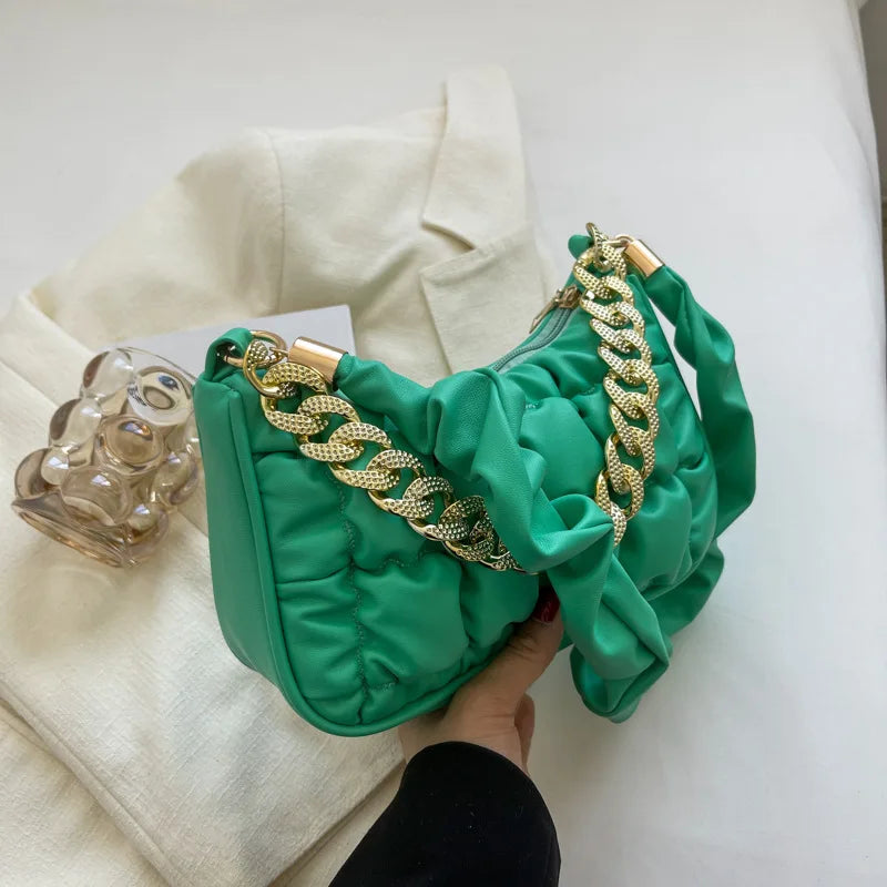 Quilted PU Leather Shoulder Bag for Women