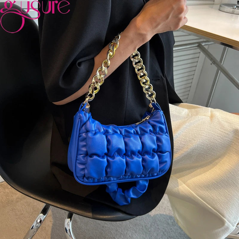 Quilted PU Leather Shoulder Bag for Women