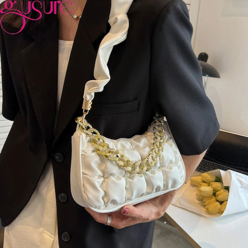 Quilted PU Leather Shoulder Bag for Women