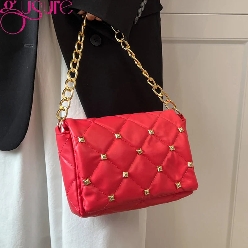 Quilted Women Shoulder Bag Chain Purses Handbag Totes