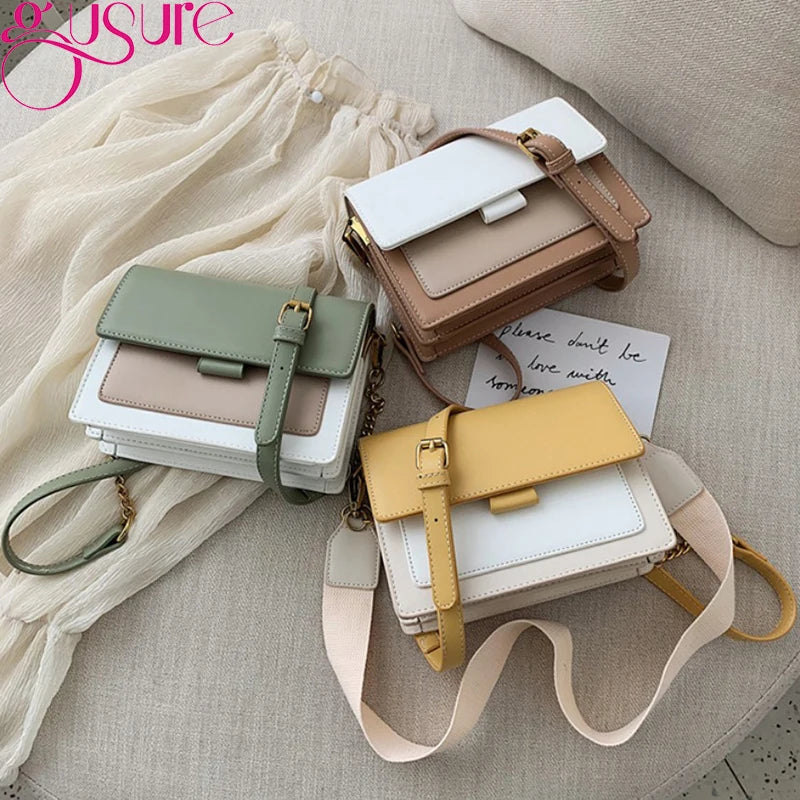Leather Crossbody Bag Chain Shoulder Messenger Lady Travel Purse