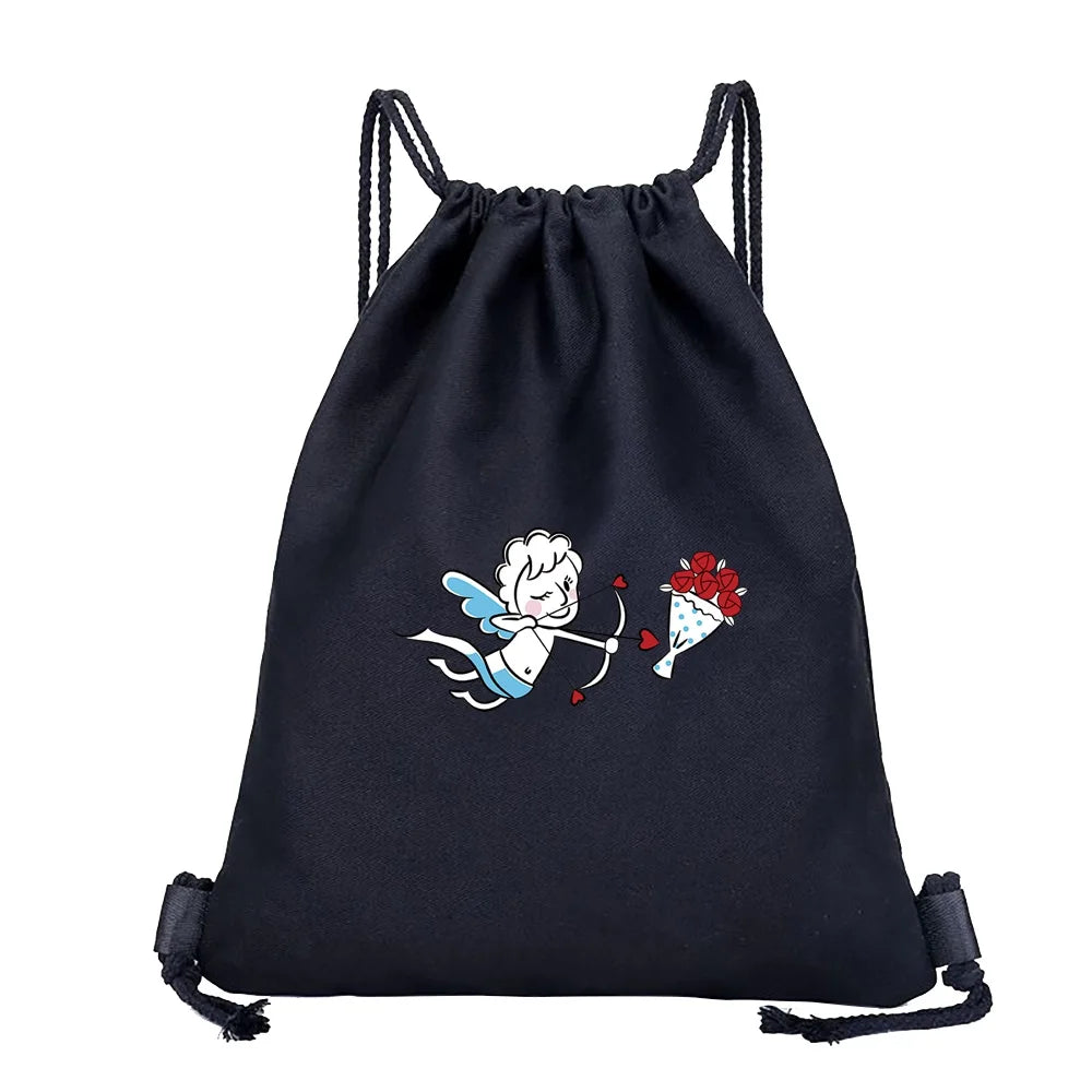 Canvas Drawstring Rucksack Gym School Bag
