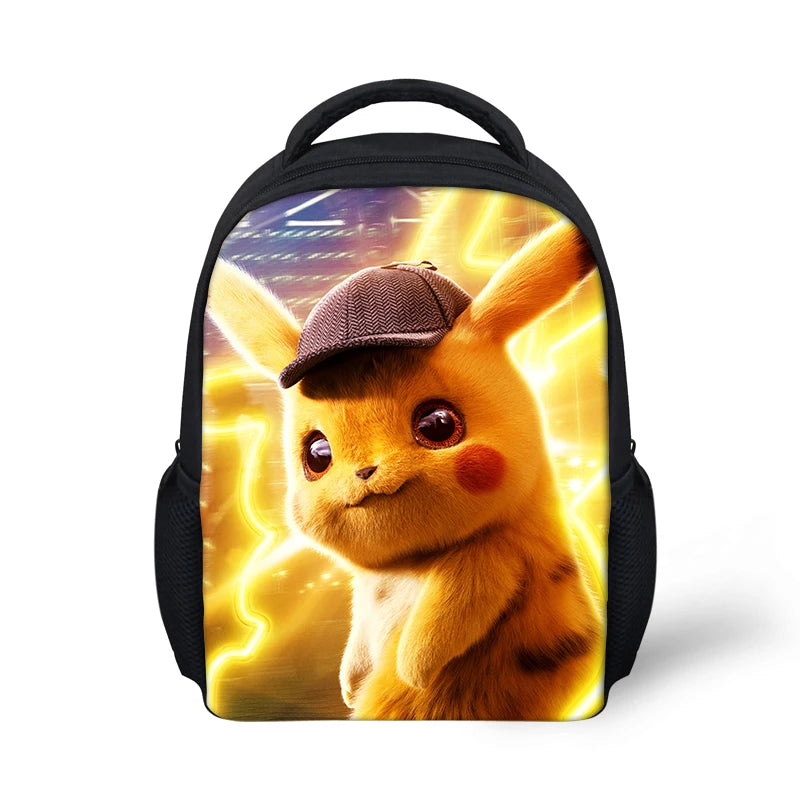 Cartoon Kindergarten Backpack Pikaqiu-Detective Pattern Students School Bag