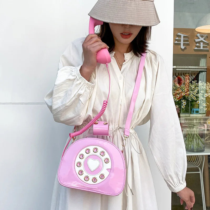 Girls Funny Creativity Phone Shape Messenger Bag