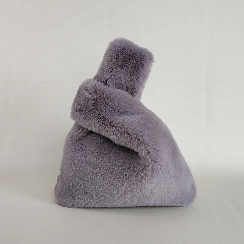 Soft Plush Women Handbags Faux Fur Ladies Winter Clutch Purse Bag