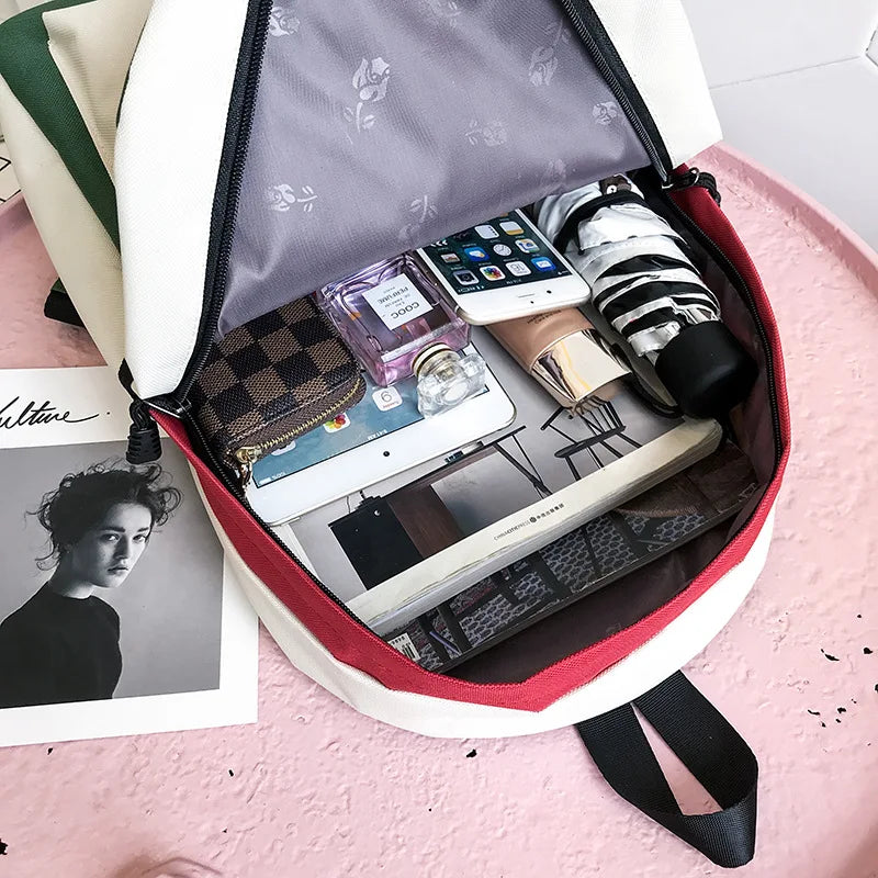 Harajuku Canvas Backpack Women School Bags Students Rucksack Bookbags