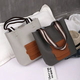 Bucket Shoulder Bag Women Handbags High Pu Leather Bag Ladies Patchwork Purse