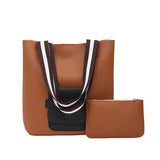 Bucket Shoulder Bag Women Handbags High Pu Leather Bag Ladies Patchwork Purse