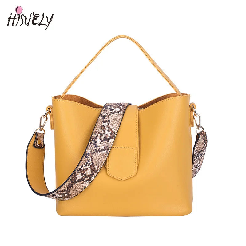 Women Handbag Leather Shoulder Bags 2 sets Casual Tote Bags sac a main