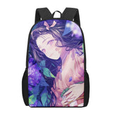 Nezuko Print Kids School Backpacks for Boys Girls