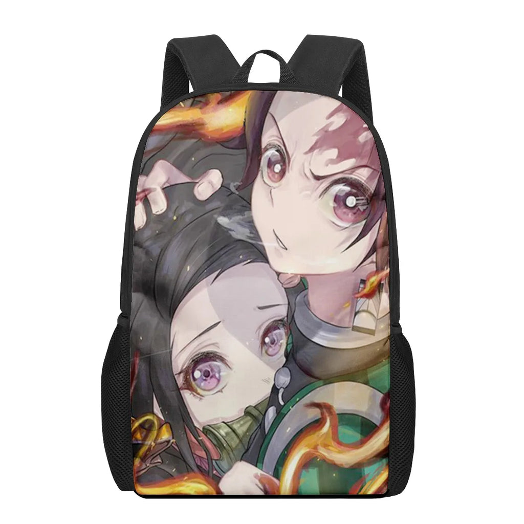 Nezuko Print Kids School Backpacks for Boys Girls
