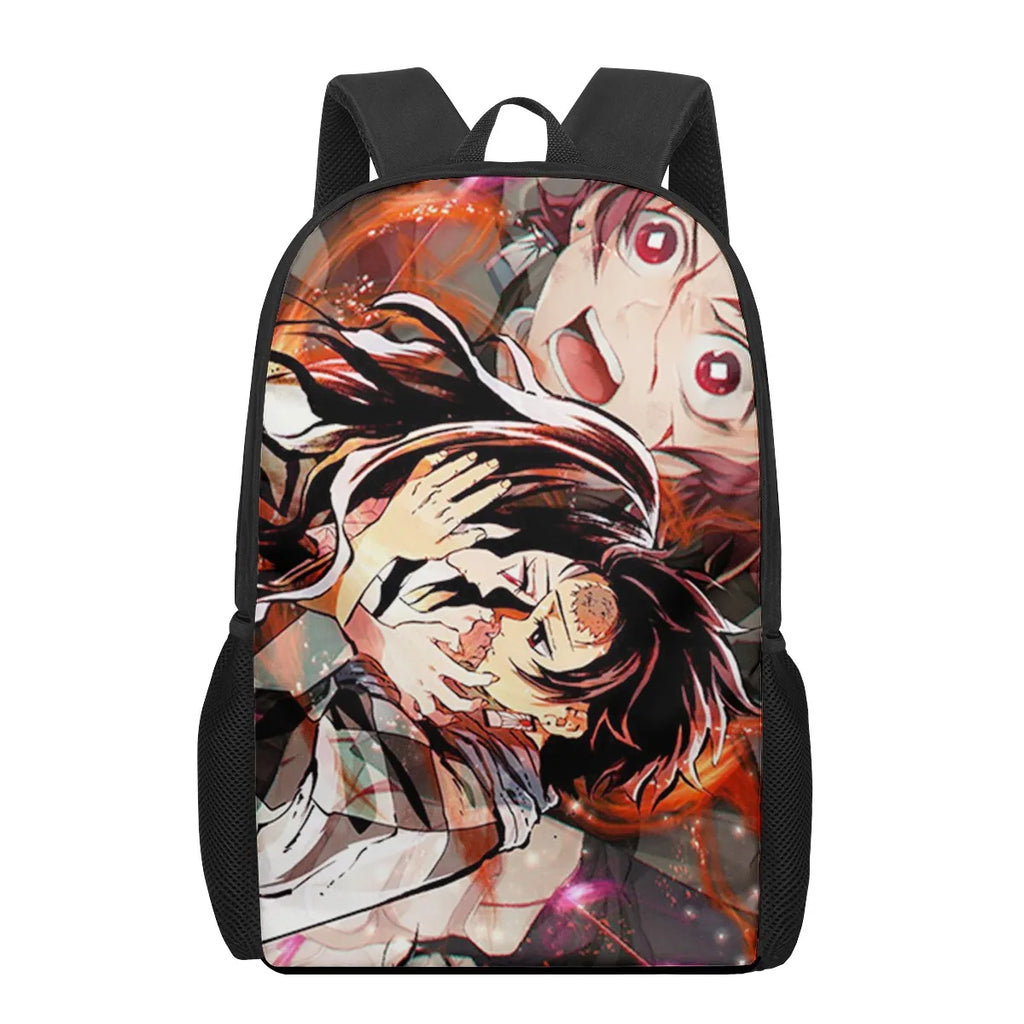 Nezuko Print Kids School Backpacks for Boys Girls