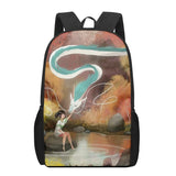 Anime Spirited Away Print Kids Backpack 16-inch School Bag Mochilas Satchel