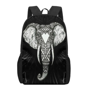 Indian Elephant Art Print 16-inch School Backpack