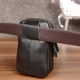 Cowhide Waist Pack Men's Belt Bags Leather Bags Phone Bags