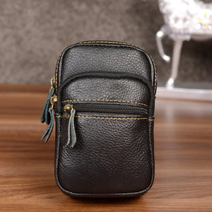 Cowhide Waist Pack Men's Belt Bags Leather Bags Phone Bags
