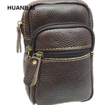 Cowhide Waist Pack Men's Belt Bags Leather Bags Phone Bags