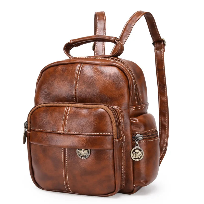 HUIMENG PU Leather Backpack for Girls - School Laptop College Bag