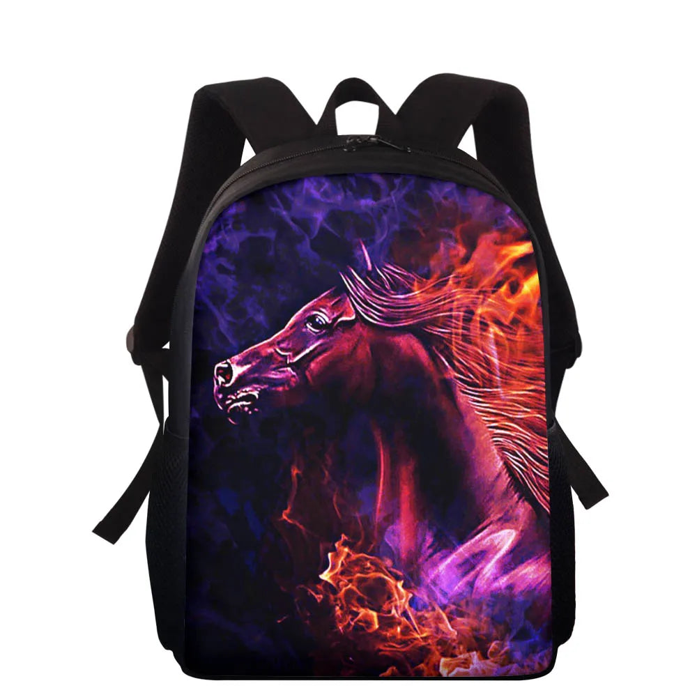 3D Kids Kindergarten Student School Bags Children Backpack - Horse