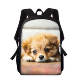 Funny Dog Boys School Bag 3D Puppy Print School Backpack Large Capacity