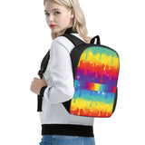 Rainbow Print Backpack for Teens School Children Kid Book Bag