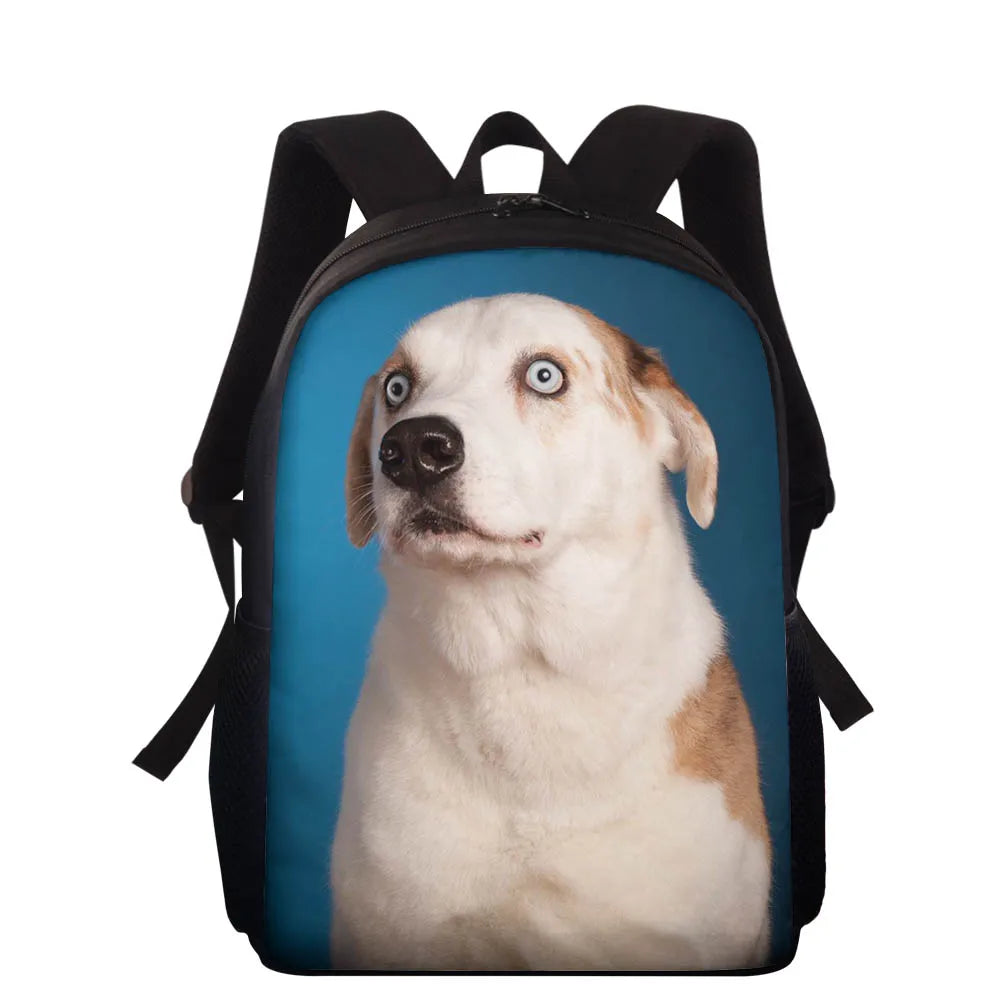 Kids Cartoon Dog Puppy Backpack For Girls Pug Golden Retriever Boys Bag