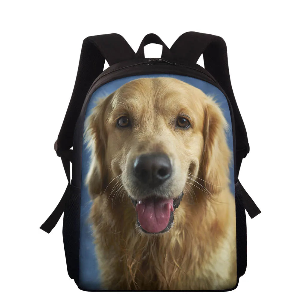Kids Cartoon Dog Puppy Backpack For Girls Pug Golden Retriever Boys Bag