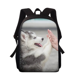 3D Dog Animal Backpack Cartoon Mini Schoolbag Funny Husky Travel Bag